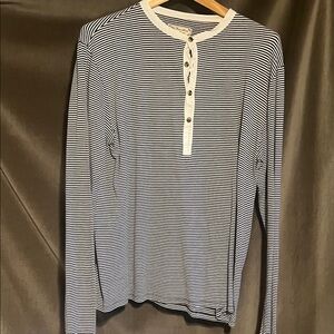 WHAT COMES AROUND GOES AROUND -Striped Long Sleeve Henley Shirt